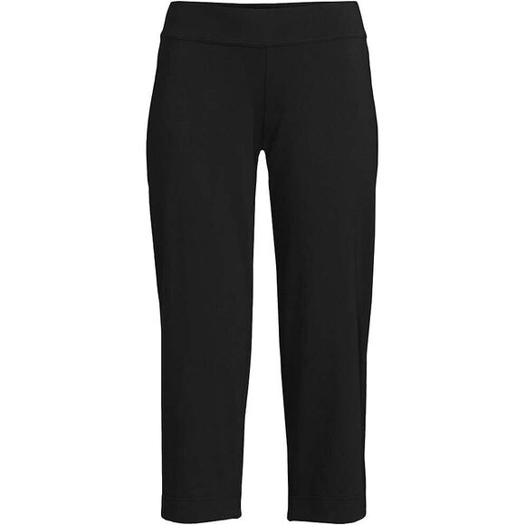 Lands End Womens Shore Stretch Knit Cotton Blend Capri Pants Black 23" Inseam, M - Picture 2 of 3